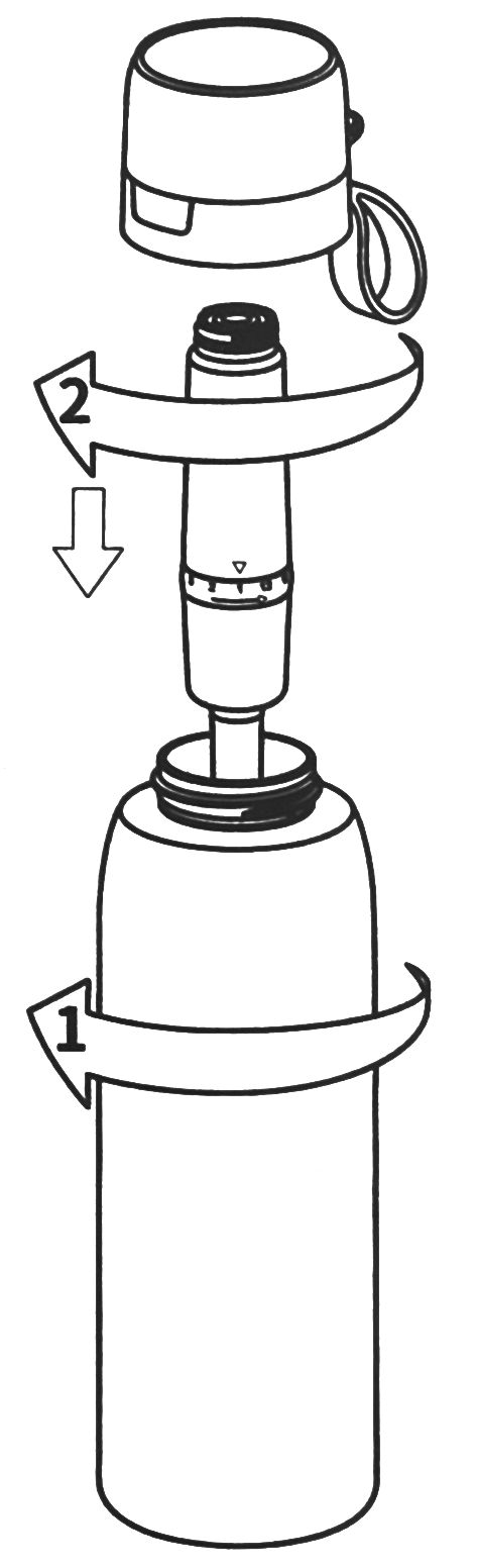 Vízszűrő kulacs széttekerése - használati útmutató - szűrőcsere